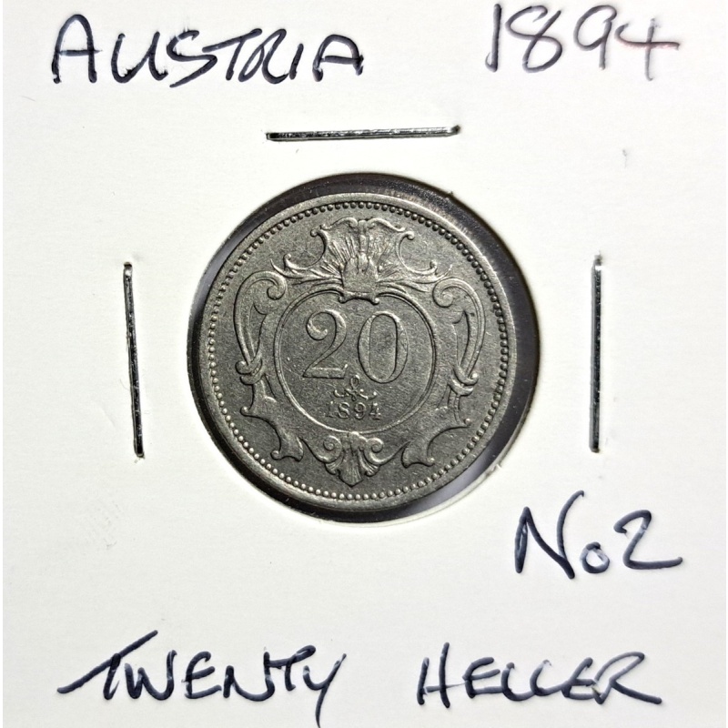 @@@ A SUPERB  AUSTRIA 1894 TWENTY HELLER no2 @@@