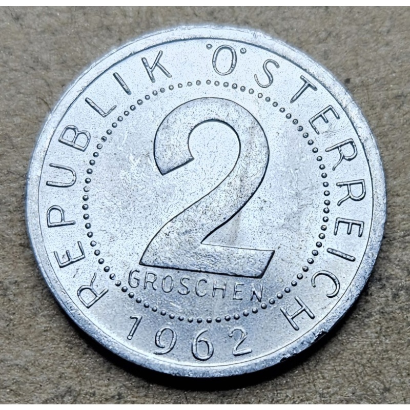 1962 Austria 2 Two Groschen  - Aluminum Coin - Austrian - World - Europe