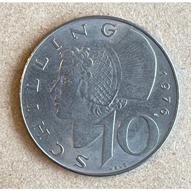 1976 Austria 10 Ten Schilling - Austrian Shield - Imperial Eagle-- Nice!!!