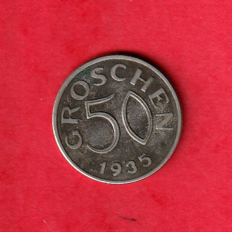 Austria 50 Groschen 1935  GF copper-nickel KM 2854  (A6-0110) COMBINE ORDERS