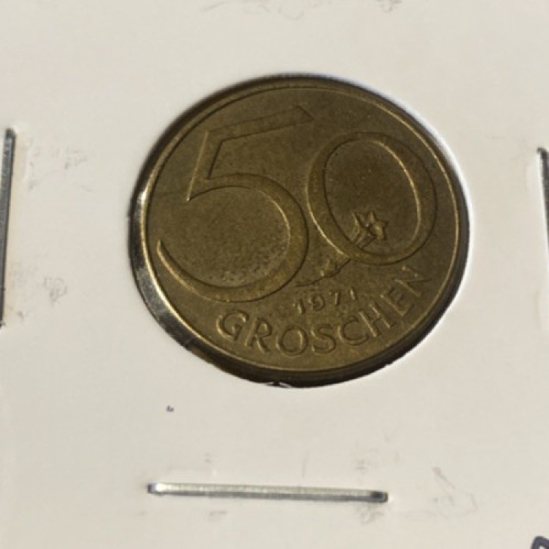 AUSTRIA 1971 AU 50 GROSCHEN COIN