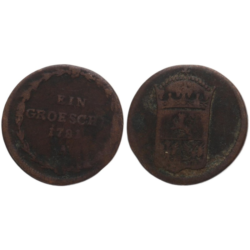 Austria - Austria House Habsburg 1 Groeschl 1781 A Copper 5g, Ø 23.3mm Km#818