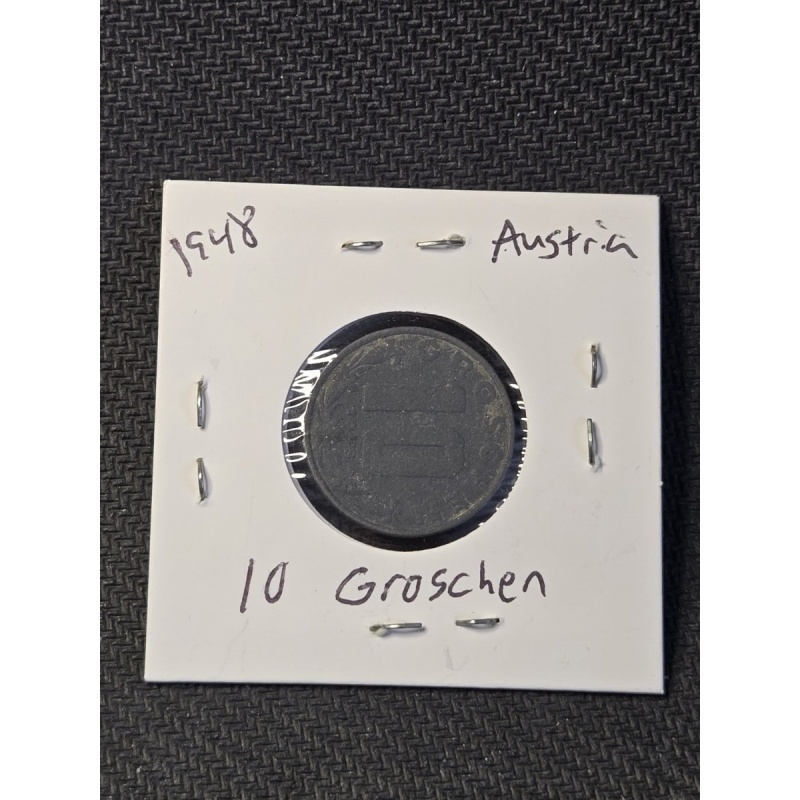 1948 Austria 10 Groschen Zinc Coin - Nice World Coin !!!