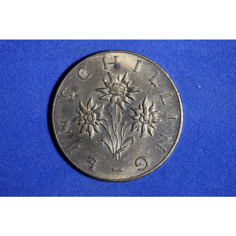 1961 Austria 1 Schilling Aluminum Bronze Coin #M25368