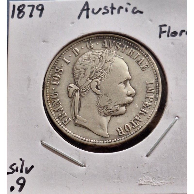1879 Austria One Florin .900 Silver Austrian Coin