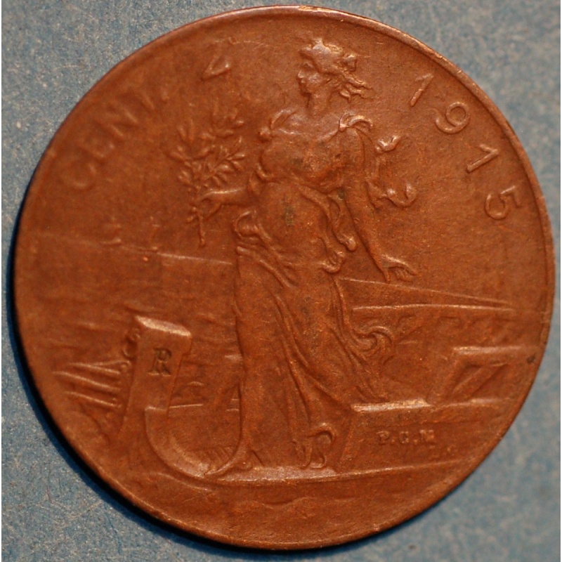 Italy 2 Centesimi 1915 Vittorio Emanuele III KM# 41