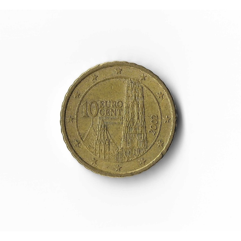 2002 Austria - 10 Euro Cents - 783 - Nordic-gold - 4.1g