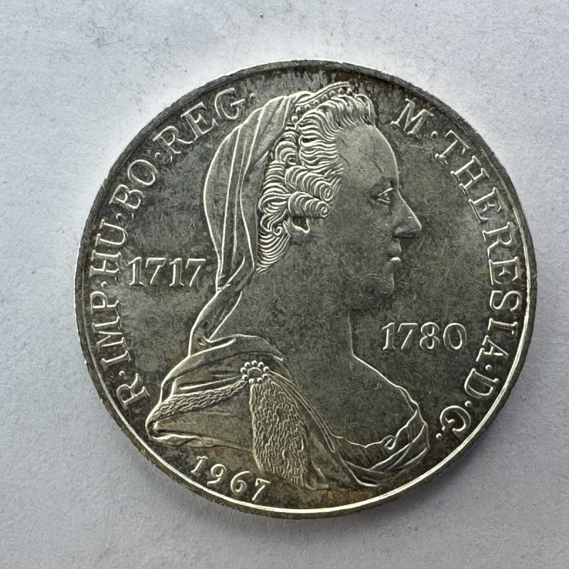 1967 Austria 25 Schilling Maria Theresa Silver Coin 0.800 Austrian Mint