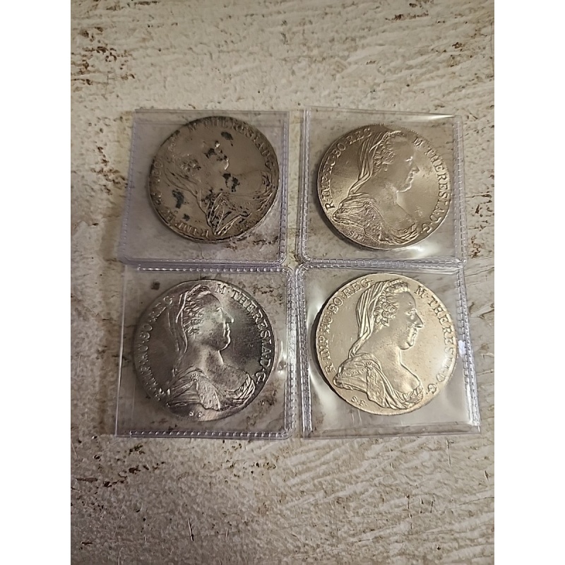 Set Of 4) 1780 Austria Maria Theresa Silver Thaler .833 Silver .28 Grams