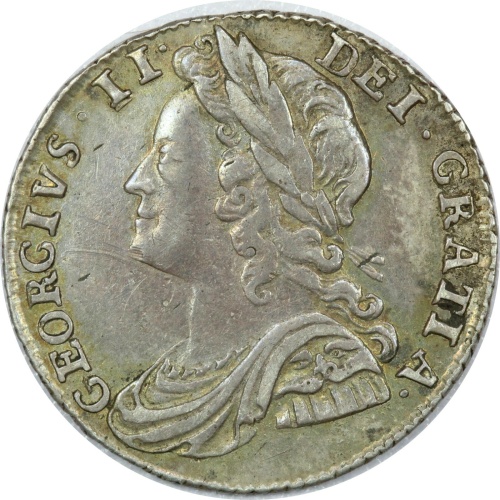 1732 Great Britain Silver Sixpence 6D