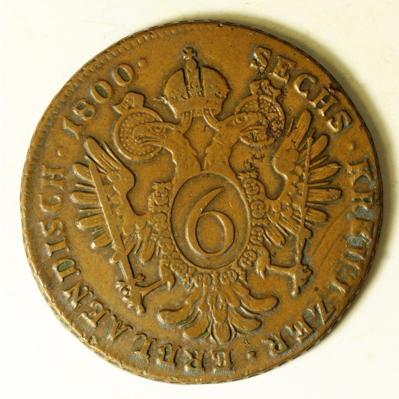 AUSTRIA 6 Kreuzer 1800 B - Copper - Franz II. (I.) - 2859