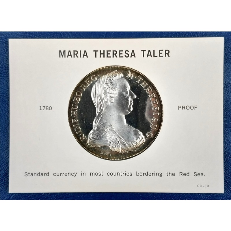 Austria 1780 Maria Theresa Thaler Counterstamp Proof Uncirculated 28g