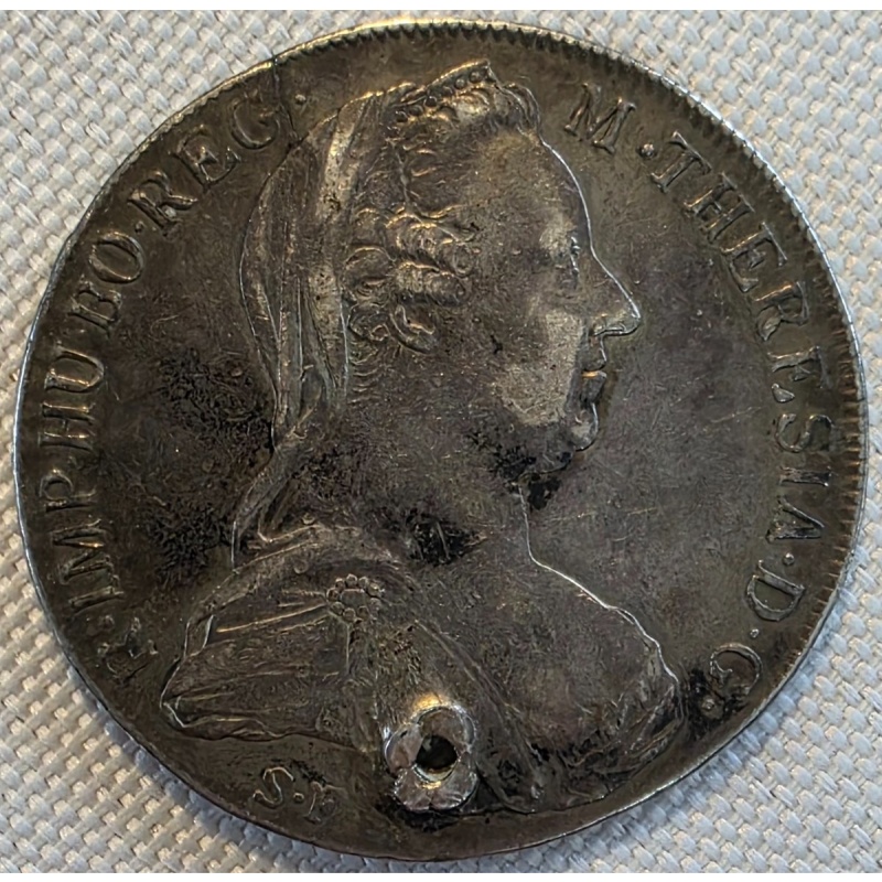 AUSTRIA / 1780 S.F. Thaler Maria Theresa 19th Century - Venice Mint (Holed) !!!