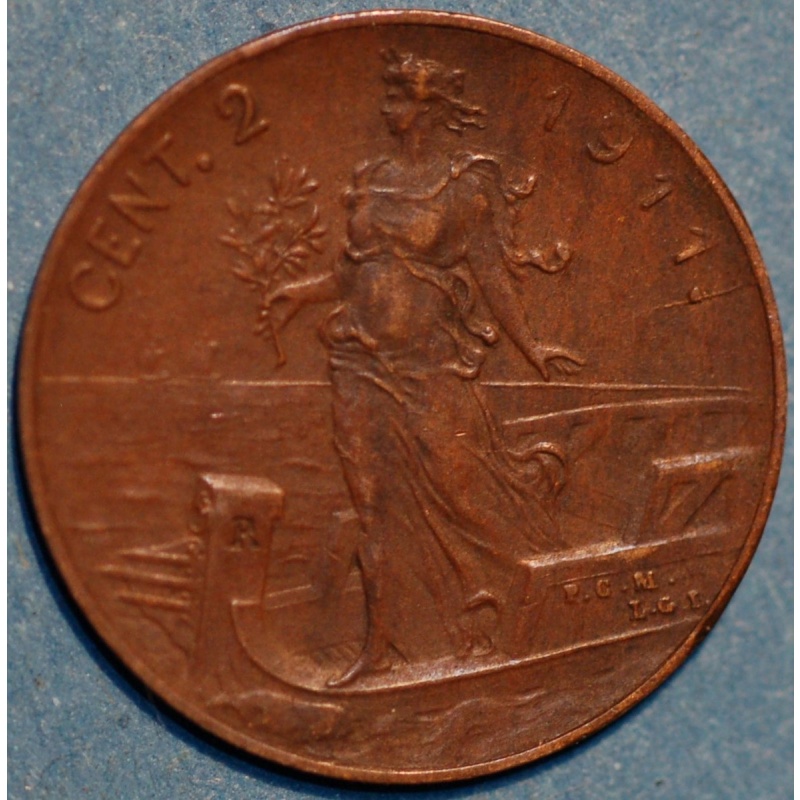 Italy 2 Centesimi 1911 Vittorio Emanuele III KM# 41