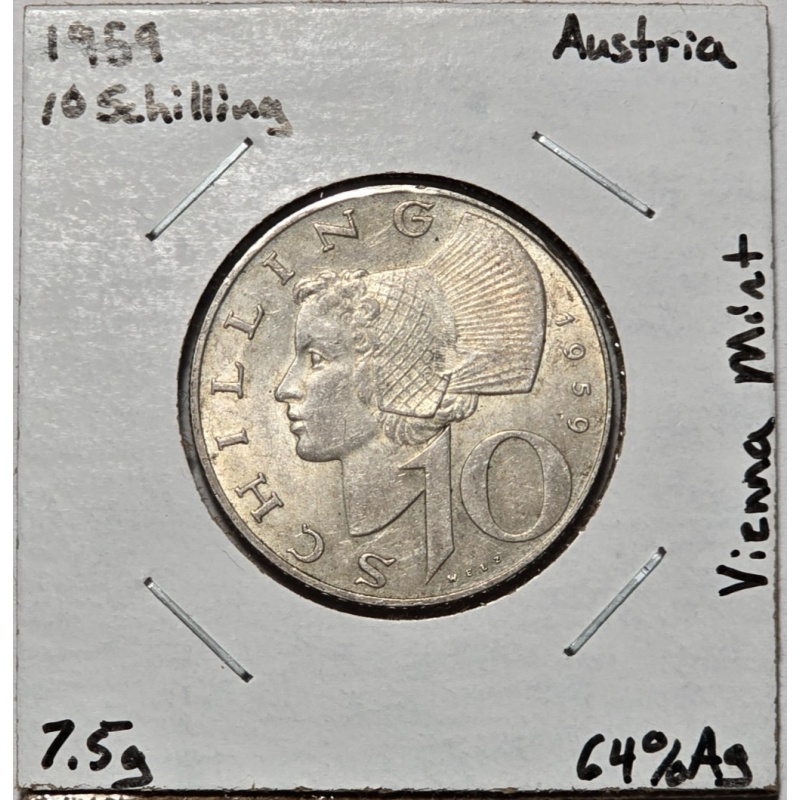 Austria - 10 Schilling - 1959 - KM#2882 - Silver .640