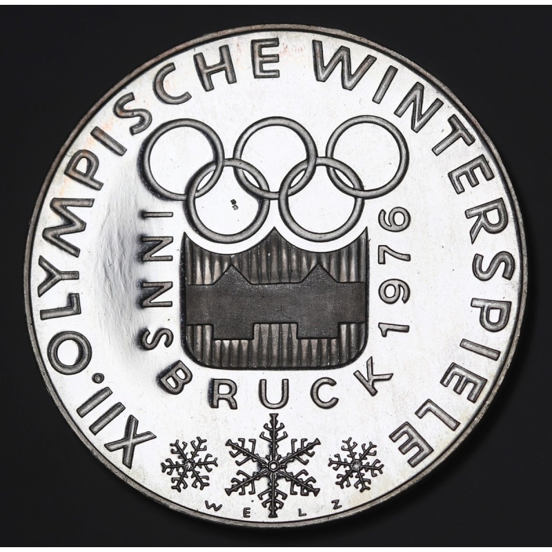 1976 Austria 100 Schilling, Innsbruck Olympics,  Silver Proof Coin KM#?2926