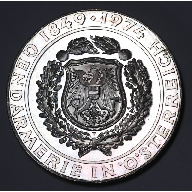 1974 Austria 50 Schilling, Austrian Police Force, Silver Proof Coin KM#?2920