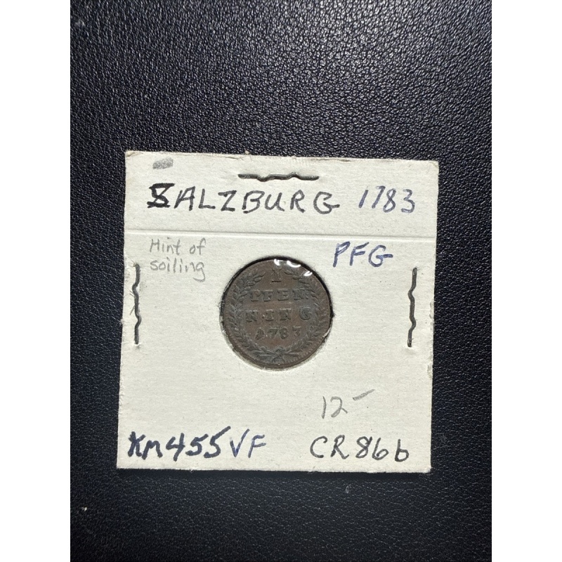1783 Austria Salzburg PFG - Silver - Nice Detail - KM455/CR866