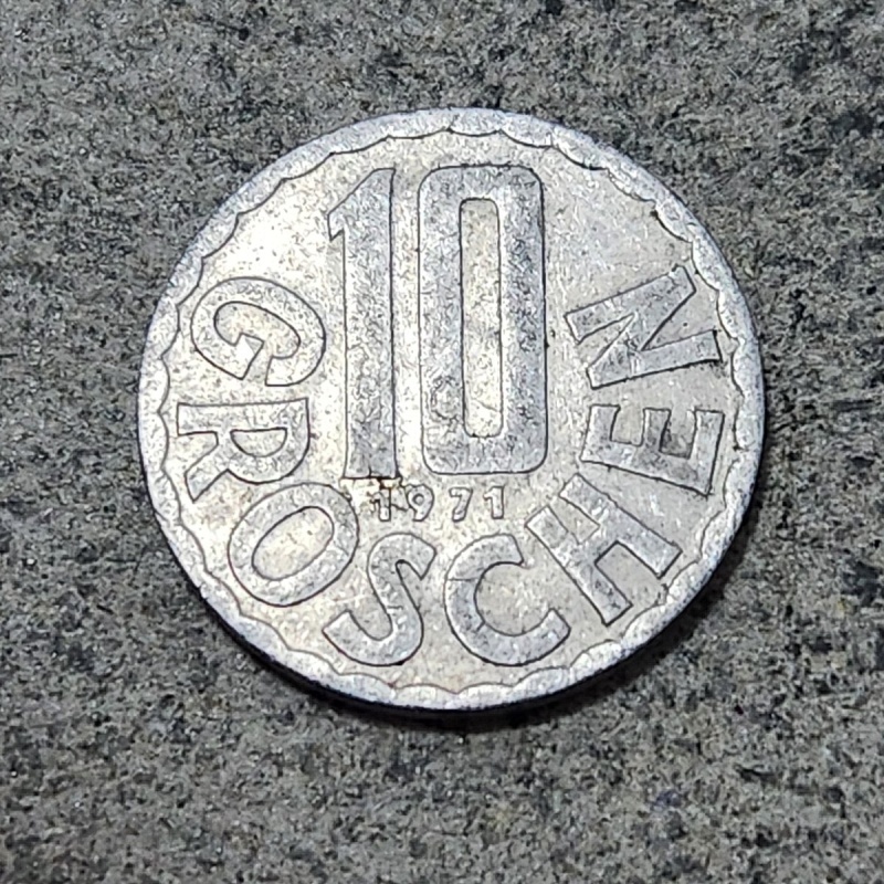 AUSTRIA ???? TEN (10) GROSCHEN COIN 1971