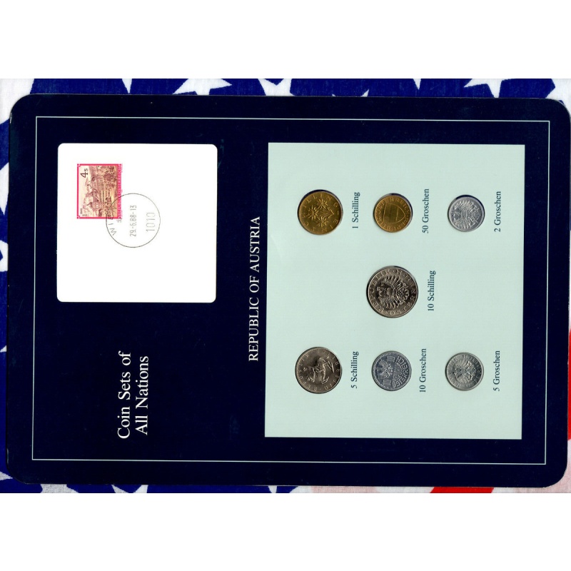 Coin Sets of All Nations Austria UNC 1988 but 10 Groshen 1987 2,5 Groshen 1986