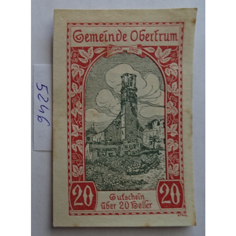 AUSTRIA - GEMEINDE  OBERETRUM / SALZBURG - 20 Heller - STAIN - JPR 695