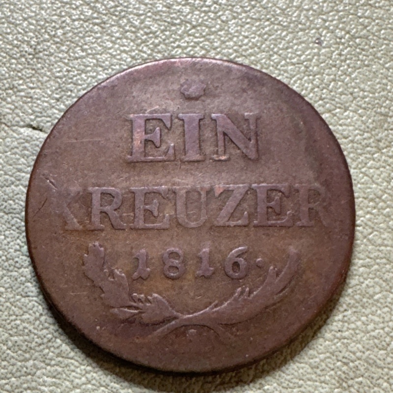 1816 A Austria 1 Ein Kreuzer Copper World Coin KM# 2113 Large Cent