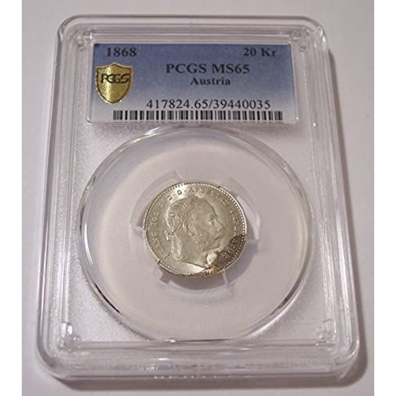 Austria Franz Joseph I 1868 Silver 20 Kreuzer MS65 PCGS