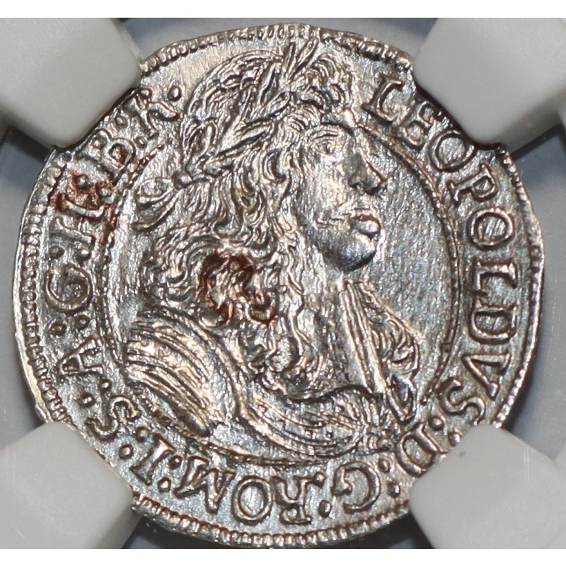 Austria 3 Kreuzer 1690 Leopold Silver Coin With Certificate  COA