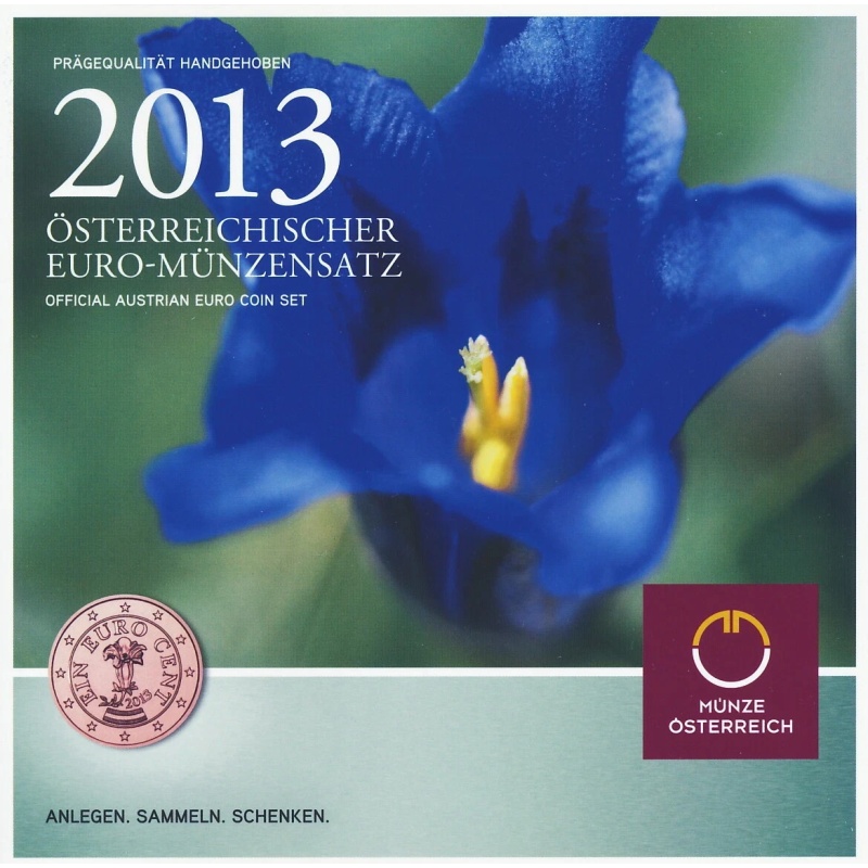 Austria EURO 2013 year Bu Full coin set from 1 cent - 2 euro total 8 coins