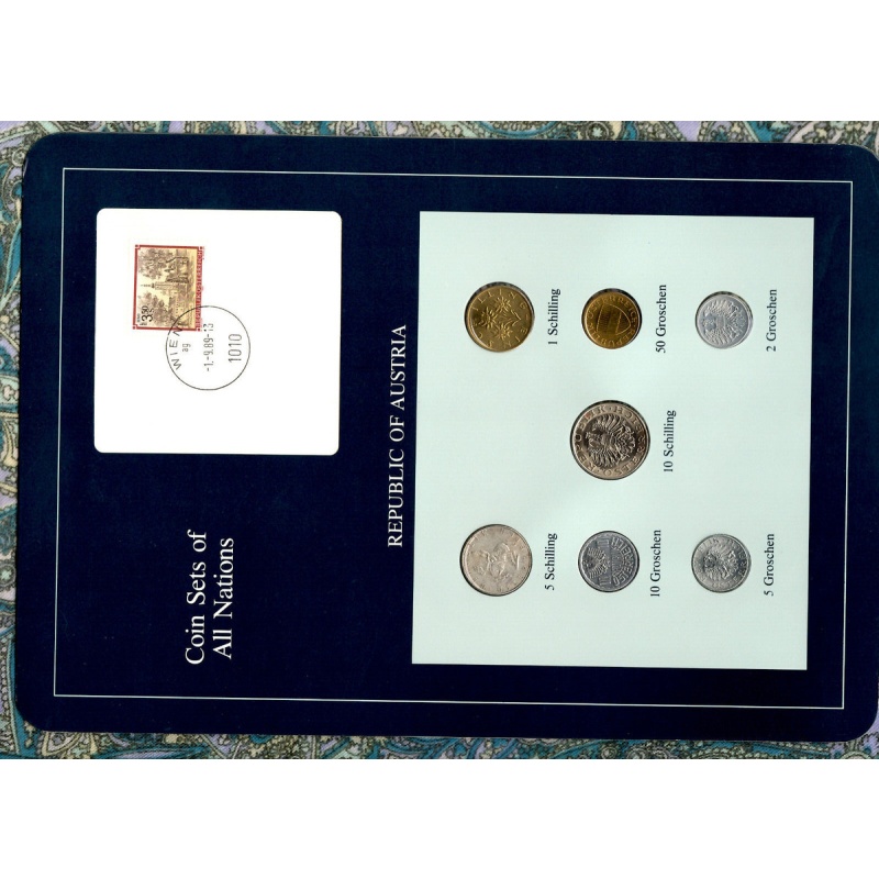 Coin Sets of All Nations Austria 1960-1994 UNC 5 Schilling 1960 Silver 1.9.89