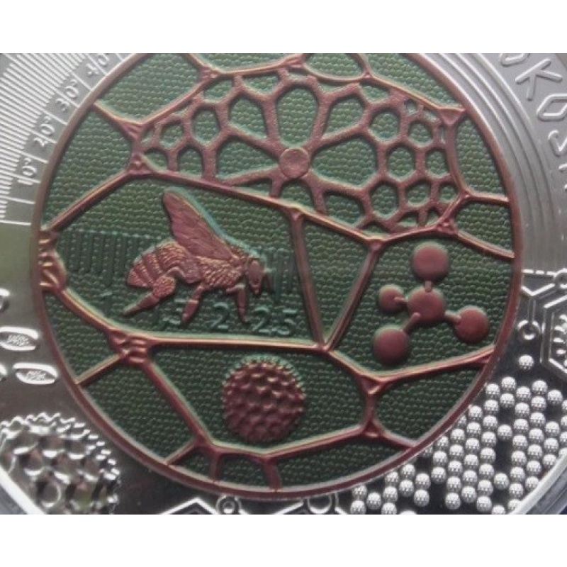 Austria 2017 Proof Silver-Niobium 25 euro coin Microcosm - butterfly ,bee ,honey