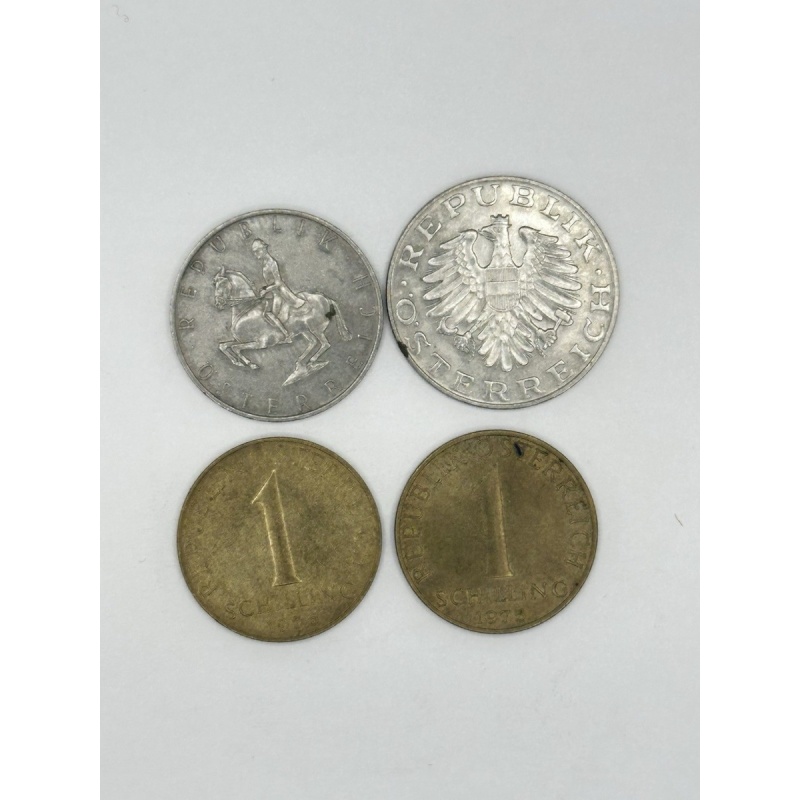 Austrian Schilling 1970 & 1975 1 Schilling 1972 5 Schilling & 1976 10 Schilling