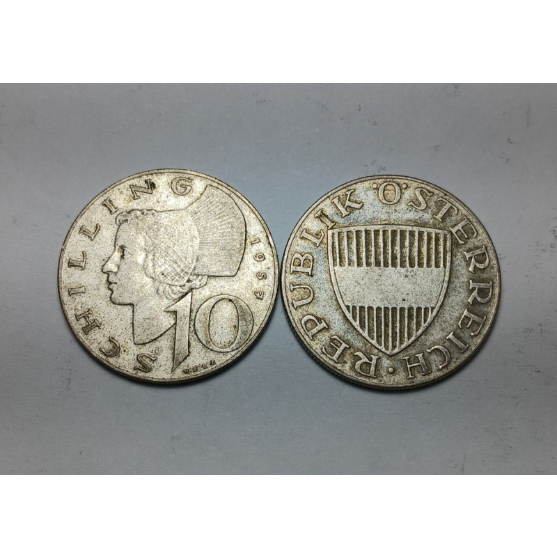 1x 1957 Austria 10 Schilling - Silver - Minted in Vienna
