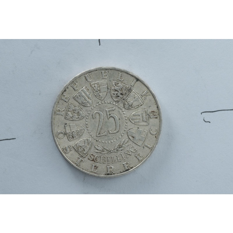 Austria 1956 Mozart Bicentennial 25 Schilling 0.800 Silver Coin