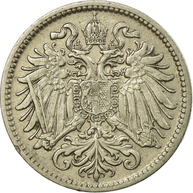[#750471] Coin, Austria, Franz Joseph I, 10 Heller, 1907, EF(40-45), Nickel, KM: