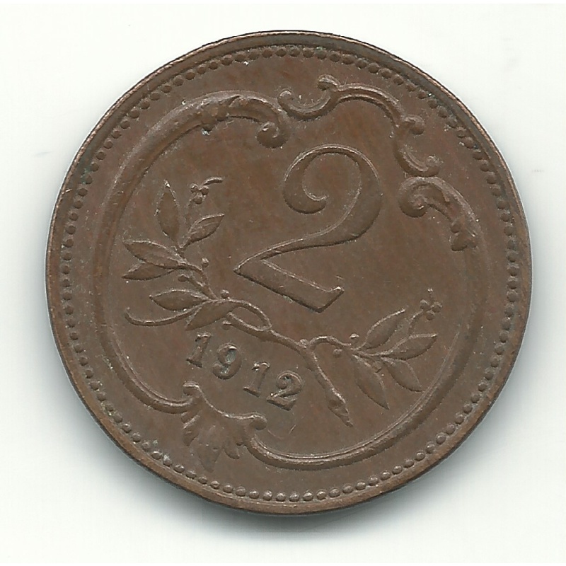 A VERY NICE HIGH GRADE AU + 1912 AUSTRIA 2 HELLER COIN-APR236