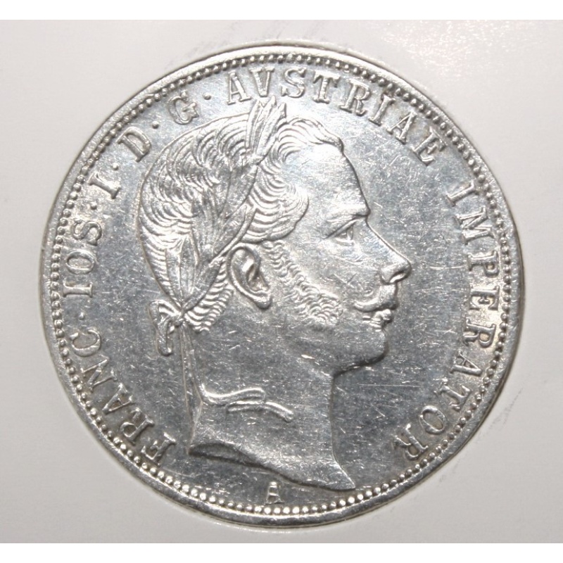S11 - Austria 1 Florin 1861-A Choice Unc. Silver Coin - Without Dot *** Scarce