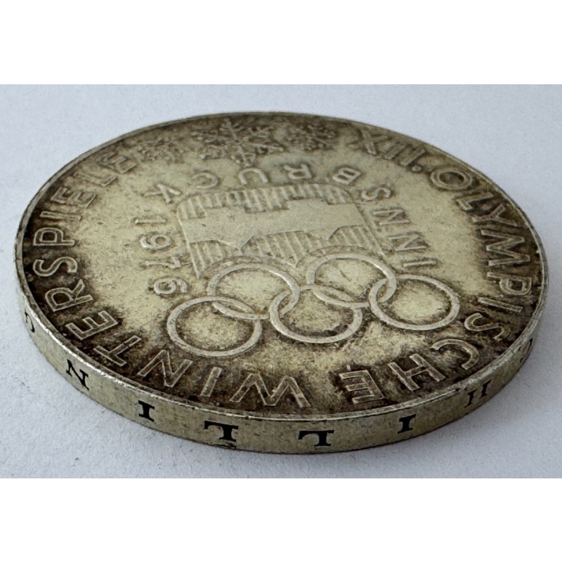 1976 Austria 100 Schilling Silver Coin Innsbruck XII Olympic Winter Games KM-292