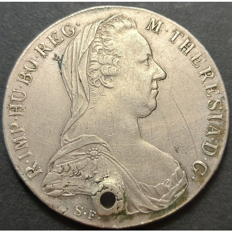 AUSTRIA ÖSTEREICH 1 THALER 1780 SF MARIA THERESIA KM#T1 F++ SILVER 27.92g
