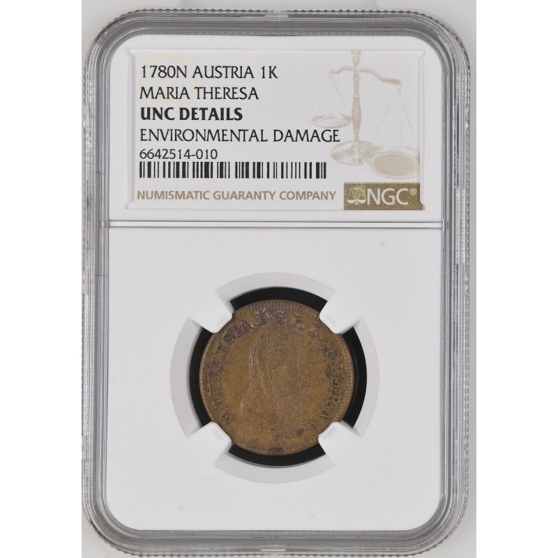 AUSTRIA coin Kreuzer 1780 N Maria Theresia NGC UNC details