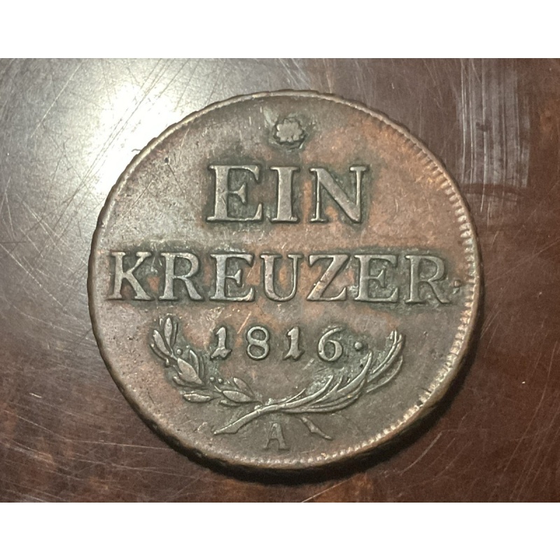 Austria 1 Kreuzer 1816 A Francis I Vienna Copper Coin