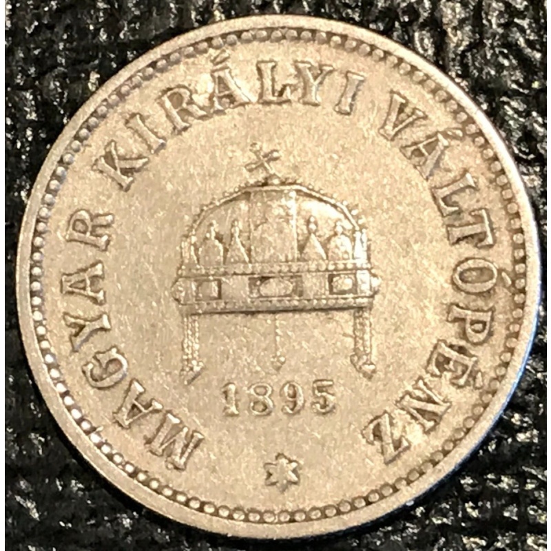 VINTAGE VERY FINE VF 1895 HUNGARY 10 FILLER COIN-SEP141