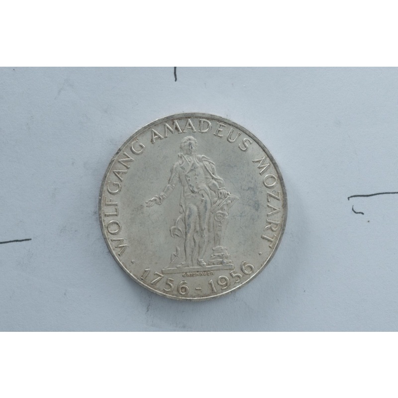 Austrian Mint Mozart 1956 25 Schilling Silver Coin 0.800 Commemorative