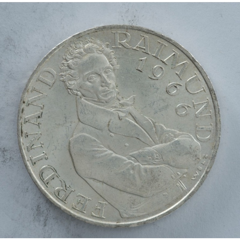 1966 Austria 25 Schilling silver coin Ferdinand Raimund Austrian Mint 0.640 silv