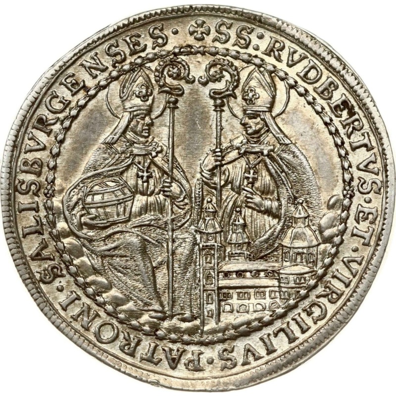 Silver Coin Austria Archbishopric of Salzburg  Salzburg 1/2 Thaler 1695.
