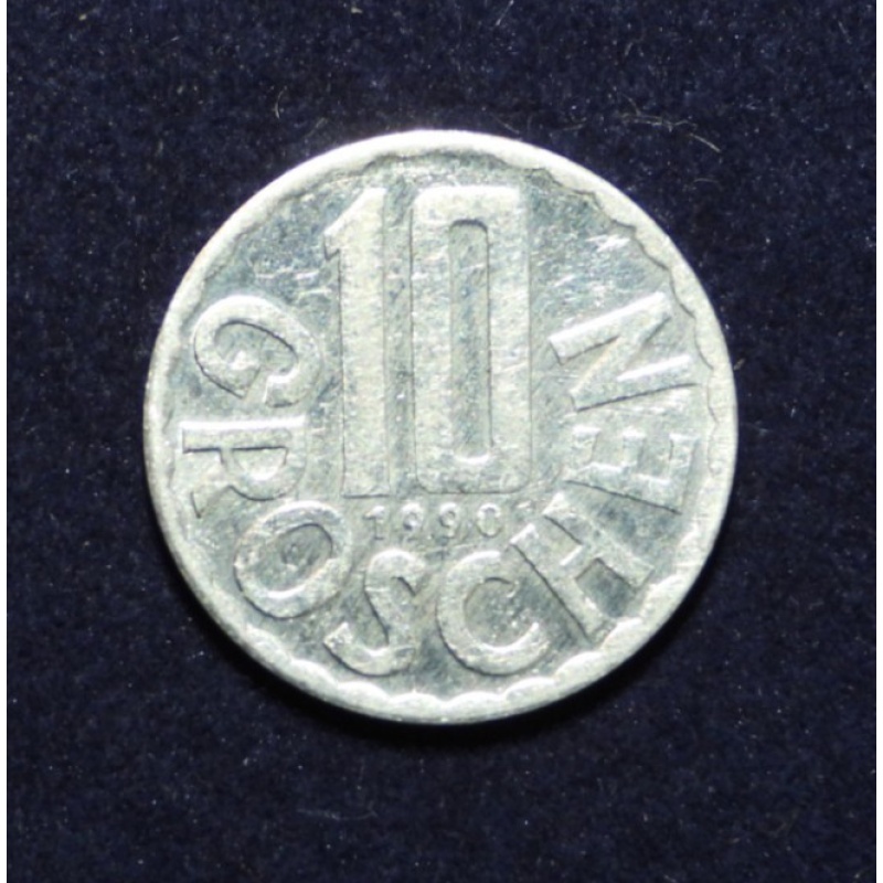 1990 Austria 10 Groschen Aluminum Coin KM 2878