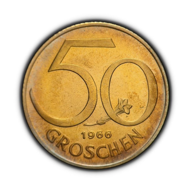 AUSTRIA. 1966, 50 Groschen - Stemless Gentian Flower, Gentiana acaulis 2 Proof