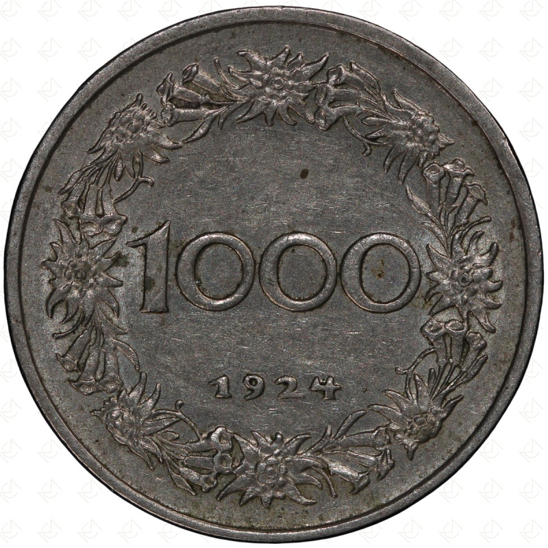 1924 Austria 1000 Kronen Coin – Cupronickel