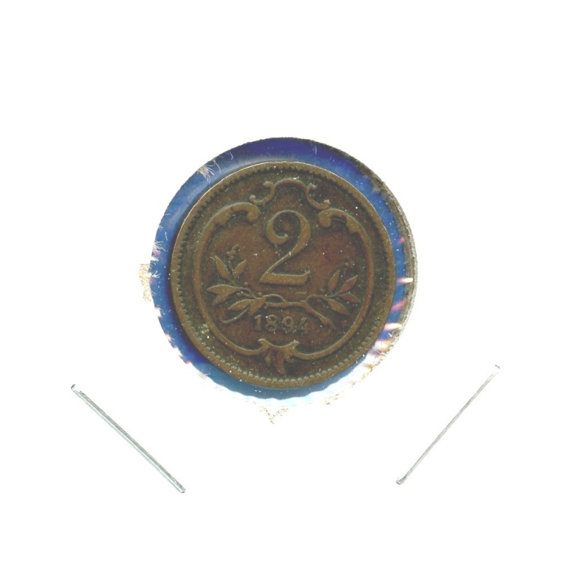 1894 Austria 2 Two Heller Austrian Osterreich Coin #0a