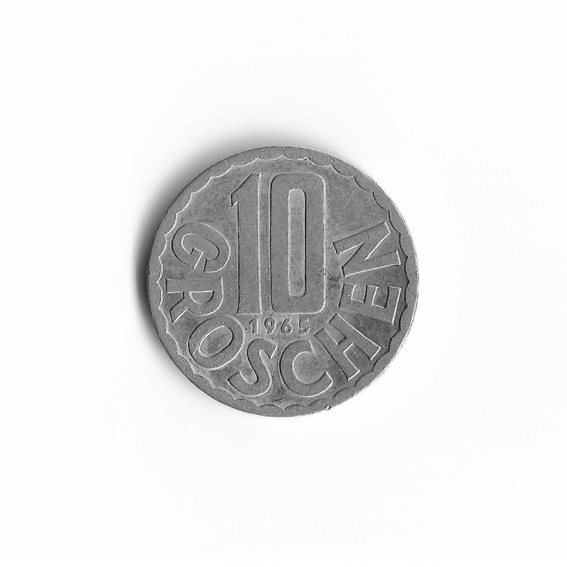 1965 Austria - 10 Groschen - 826 - Aluminum - 1.1g